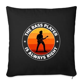 Basse Guitariste Musicien Musicien Bassiste Funny - Housse de coussin décorative 45 x 45 cm - noir - Devant