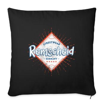 Remscheid Allemagne Ville Skyline Accueil Amour - Housse de coussin décorative 45 x 45 cm - noir - Devant