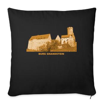 Gnandstein Frohburg Leipzig Saxe - Housse de coussin décorative 45 x 45 cm - noir - Devant