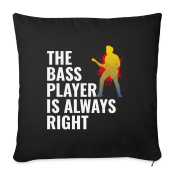 Basse Guitariste Musicien Musicien Bassiste Funny - Housse de coussin décorative 45 x 45 cm - noir - Devant