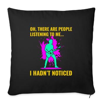 Basse Guitariste Musicien Musicien Bassiste Funny - Housse de coussin décorative 45 x 45 cm - noir - Devant