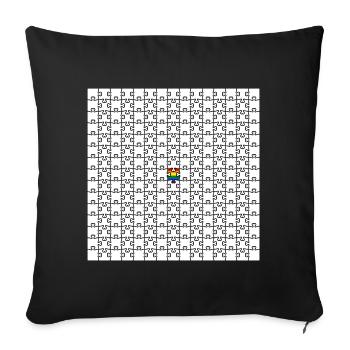Rainbow Flag Puzzle Piece LGBTQ Gift - Housse de coussin décorative 45 x 45 cm - noir - Devant