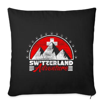 Don de l’Etat des Alpes suisses - Housse de coussin décorative 45 x 45 cm - noir - Devant