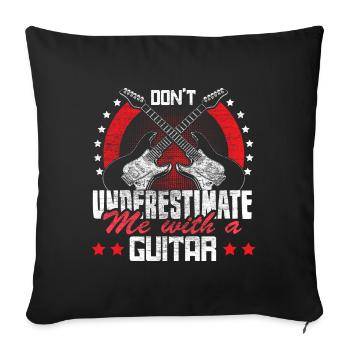 Guitar Band Instrument Gift Idea - Sofa pillowcase 17,3'' x 17,3'' (45 x 45 cm) - black - Front