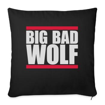 Citation du Grand Méchant Loup - Housse de coussin décorative 45 x 45 cm - noir - Devant