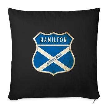 Drapeaux de l'Écosse Hamilton - Housse de coussin décorative 45 x 45 cm - noir - Devant