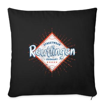 Reutlingen Germany City Skyline Home Love - Sofa pillowcase 17,3'' x 17,3'' (45 x 45 cm) - black - Front