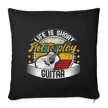 Gitarre Gitarrenspieler Geschenkidee - Sofakissenbezug 45 x 45 cm - Schwarz - Vorne