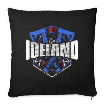 Iceland North Flag Gift Idea - Sofa pillowcase 17,3'' x 17,3'' (45 x 45 cm) - black - Front