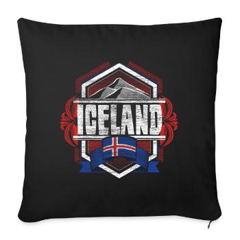 Iceland Nordic Pride - Sofa pillowcase 17,3'' x 17,3'' (45 x 45 cm) - black - Front