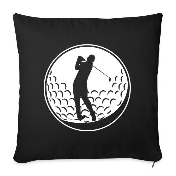 Balle de golf - Housse de coussin décorative 45 x 45 cm - noir - Devant