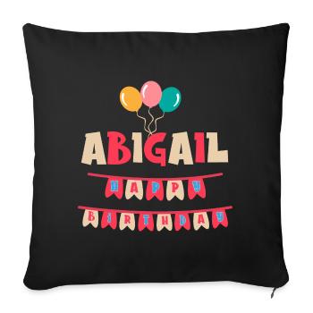 t-shirt Abigail joyeux anniversaire joyeux anniversaire - Housse de coussin décorative 45 x 45 cm - noir - Devant