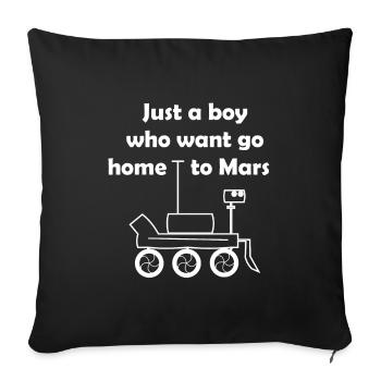 At home on Mars - Sofa pillowcase 17,3'' x 17,3'' (45 x 45 cm) - black - Front