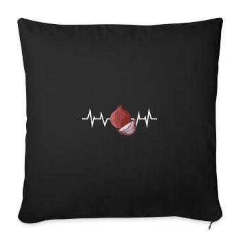 Rythme cardiaque d’oignon - Housse de coussin décorative 45 x 45 cm - noir - Devant