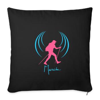 Walking - Sofa pillowcase 17,3'' x 17,3'' (45 x 45 cm) - black - Front