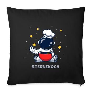 SterneKoch (Sternchen-Suppe-Edition) - Sofakissenbezug 45 x 45 cm - Schwarz - Vorne