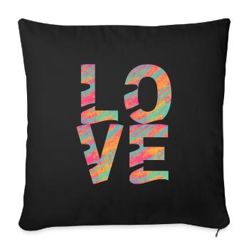 LOVE - Housse de coussin décorative 45 x 45 cm - noir - Devant
