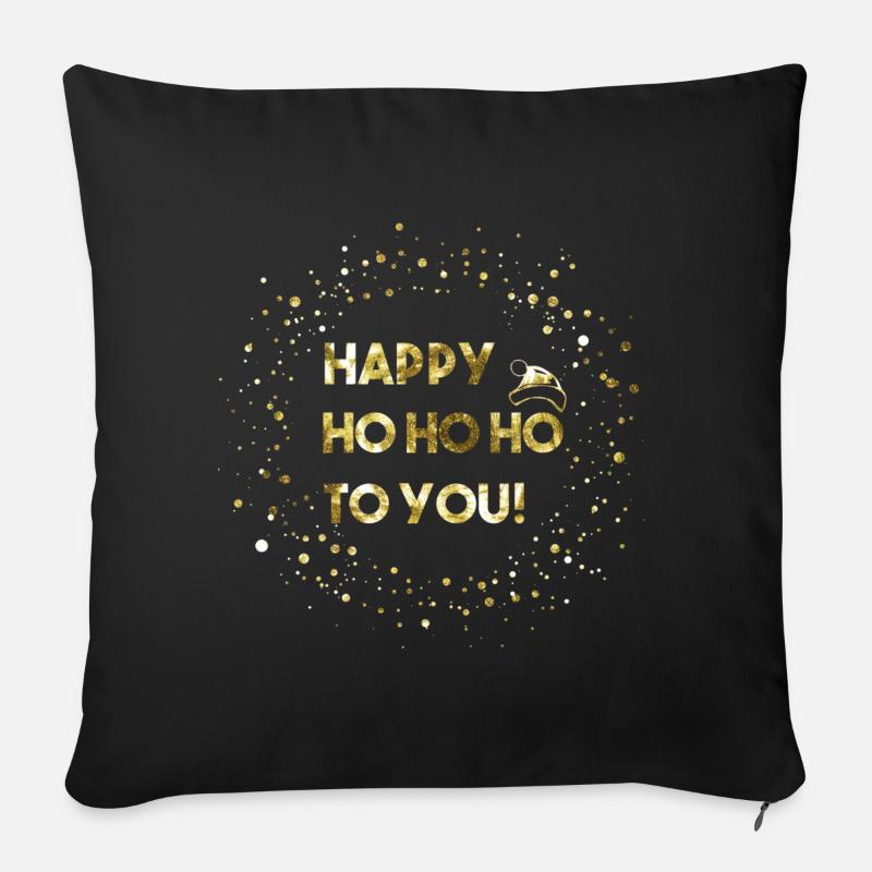 Joyeux ho ho ho à vous - Housse de coussin décorative 45 x 45 cm - noir