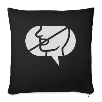 Verboten Kommunizieren Icon Sprechblase - Sofakissenbezug 45 x 45 cm - Schwarz - Vorne