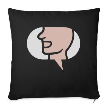 Quatschen einfaches Symbol Sprechblase - Sofakissenbezug 45 x 45 cm - Schwarz - Vorne
