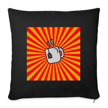 Sunburst Tea rouge jaune-Sunrise Teacup - Housse de coussin décorative 45 x 45 cm - noir - Devant