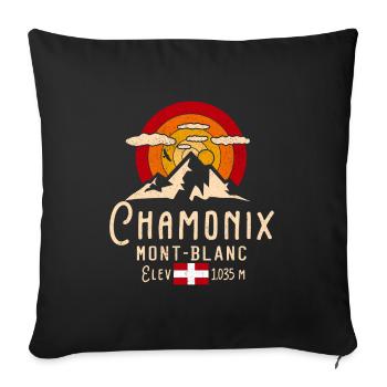 Chamonix English Alps - Sofa pillowcase 17,3'' x 17,3'' (45 x 45 cm) - black - Front