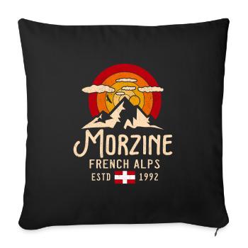 Morzine France mountain - Sofa pillowcase 17,3'' x 17,3'' (45 x 45 cm) - black - Front