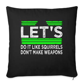 Présent amour paix signe contre-culture fun vert - Housse de coussin décorative 45 x 45 cm - noir - Devant