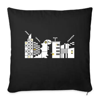 Monster meets Bauhaus L White - Sofa pillowcase 17,3'' x 17,3'' (45 x 45 cm) - black - Front
