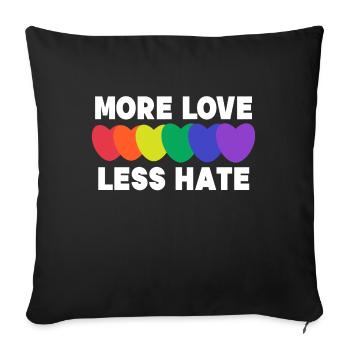 Déclaration d’amour cardiaque Lgbt Égalité Homo - Housse de coussin décorative 45 x 45 cm - noir - Devant