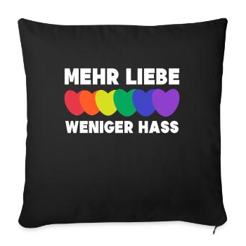 Relation de cœur LGBT STatement Amour Droits de l’homme - Housse de coussin décorative 45 x 45 cm - noir - Devant