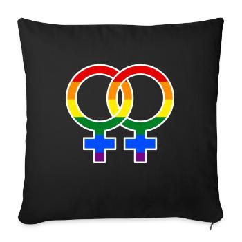 Same-sex marriage LGBT equality - Sofa pillowcase 17,3'' x 17,3'' (45 x 45 cm) - black - Front