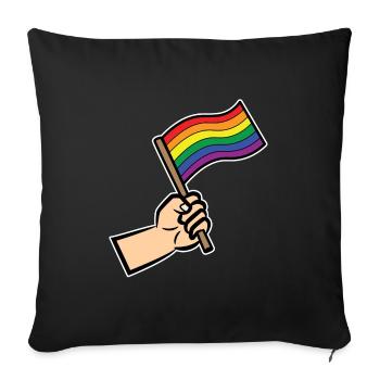 Regenbogenfahne Menschenrechte Lgbt Sexualität - Sofakissenbezug 45 x 45 cm - Schwarz - Vorne
