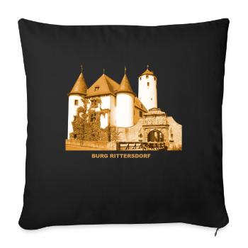 Rittersdorf Burg Eifel Bitburg Rheinland-Pfalz - Sofakissenbezug 45 x 45 cm - Schwarz - Vorne