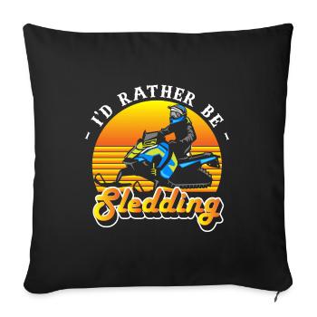 Sports Snow Winter Sports Slides - Sofa pillowcase 17,3'' x 17,3'' (45 x 45 cm) - black - Front
