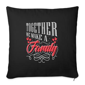 Famille Membre de la famille Armoiries de la famille - Housse de coussin décorative 45 x 45 cm - noir - Devant