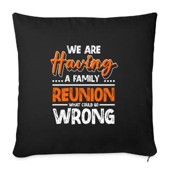 Réunion de famille Vacances en famille - Housse de coussin décorative 45 x 45 cm - noir - Devant