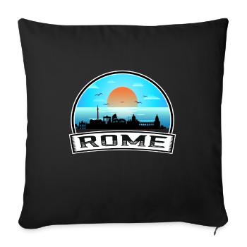 Rome Italy Skyline Vintage Sunset Travel Souvenir - Sofa pillowcase 17,3'' x 17,3'' (45 x 45 cm) - black - Front