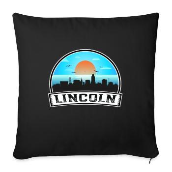 Lincoln Nebraska Usa Skyline Vintage Sunset Travel - Sofakissenbezug 45 x 45 cm - Schwarz - Vorne