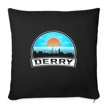 Derry Northern Ireland Skyline Vintage Sunset Trav - Sofa pillowcase 17,3'' x 17,3'' (45 x 45 cm) - black - Front
