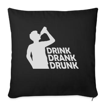 boire bu ivre citation - Housse de coussin décorative 45 x 45 cm - noir - Devant