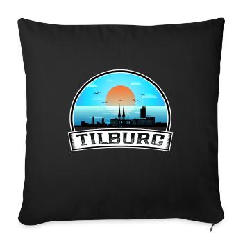 Tilburg Netherlands Skyline Vintage Sunset Travel - Sofa pillowcase 17,3'' x 17,3'' (45 x 45 cm) - black - Front