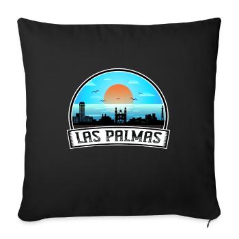 Las Palmas Spain Skyline Vintage Sunset Travel Sou - Sofa pillowcase 17,3'' x 17,3'' (45 x 45 cm) - black - Front