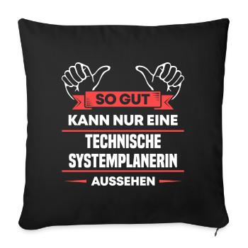 Technische Systemplanerin Design für Handwerker - Sofakissenbezug 45 x 45 cm - Schwarz - Vorne