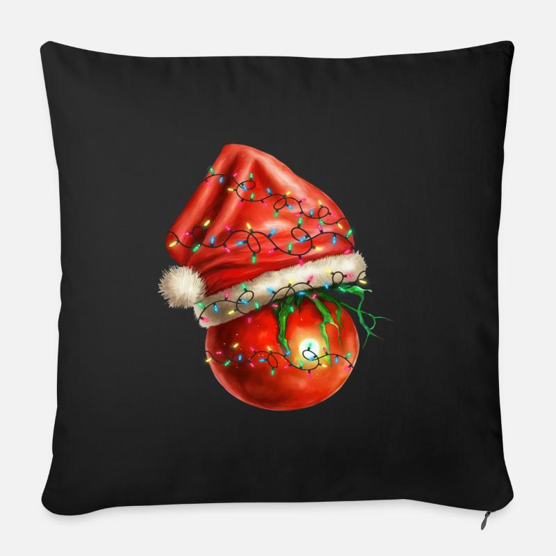 christmas Tomate - Sofakissenbezug 45 x 45 cm - Schwarz