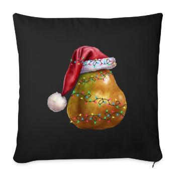 Poire de Noël - Housse de coussin décorative 45 x 45 cm - noir - Devant