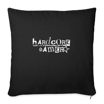 Hardcore gamer - Sofa pillowcase 17,3'' x 17,3'' (45 x 45 cm) - black - Front