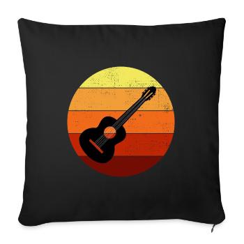 Guitariste acoustique Musicien Musicien Guitariste - Housse de coussin décorative 45 x 45 cm - noir - Devant