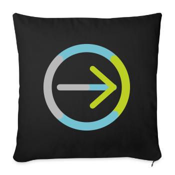 The logo of the cooperative on its own - Sofa pillowcase 17,3'' x 17,3'' (45 x 45 cm) - black - Front