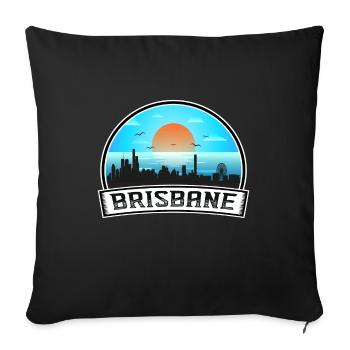 Brisbane Australia Skyline Vintage Sunset Travel S - Sofa pillowcase 17,3'' x 17,3'' (45 x 45 cm) - black - Front
